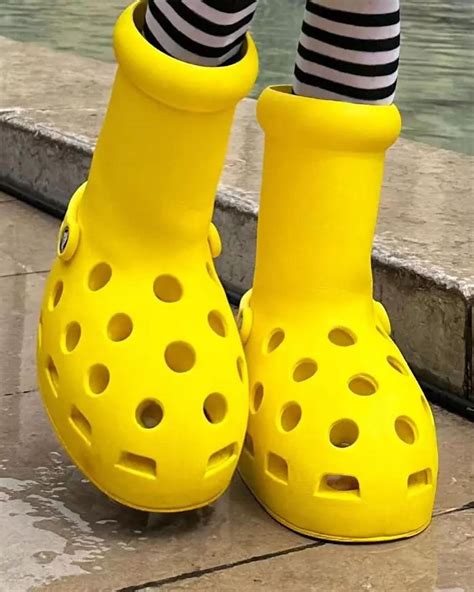 crocs x mschf yellow boot.